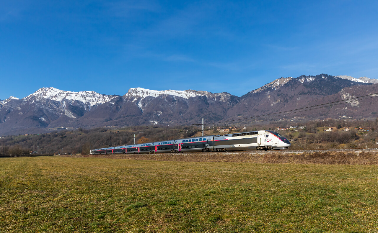 Tgv Euroduplex N Der Sncf Zwischen Albertville Und Frontenex