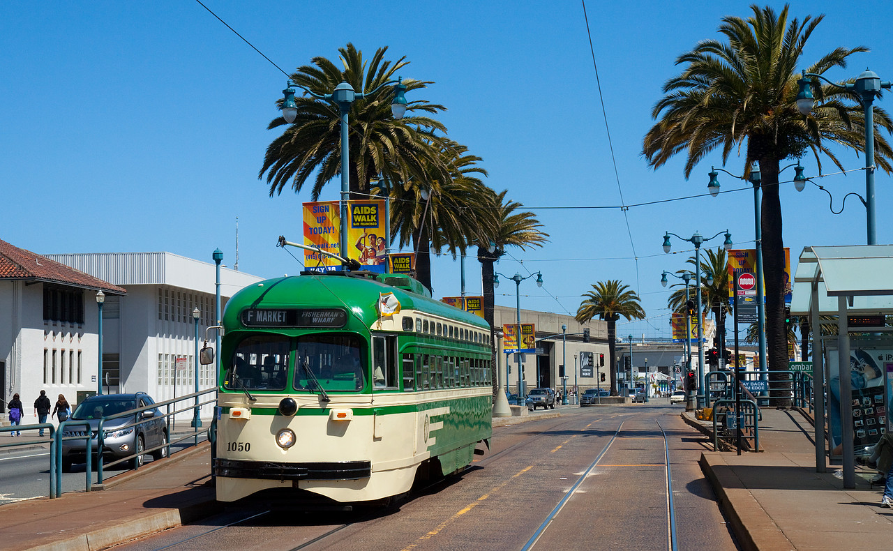 PCC Type Streetcar Der Muni In San Francisco CA.
