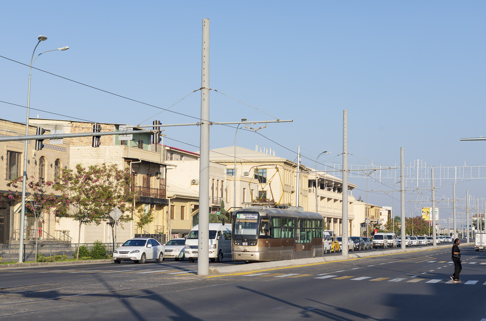 1019 der DK (Tramvay liniyalarini ekspluatatsiya qilish direksiyasi) bei Samarkand (Afrosiyob), Usbekistan