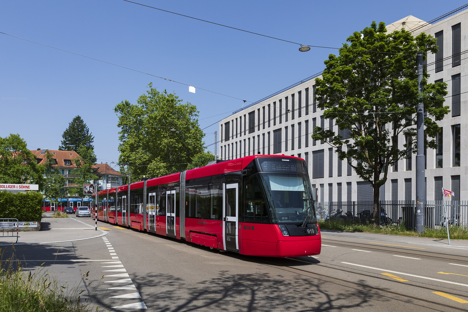 Be 6/8 919 der SVB (Städtische Verkehrsbetriebe Bern (Bernmobil)) bei Bern (Guisanplatz Expo), Schweiz