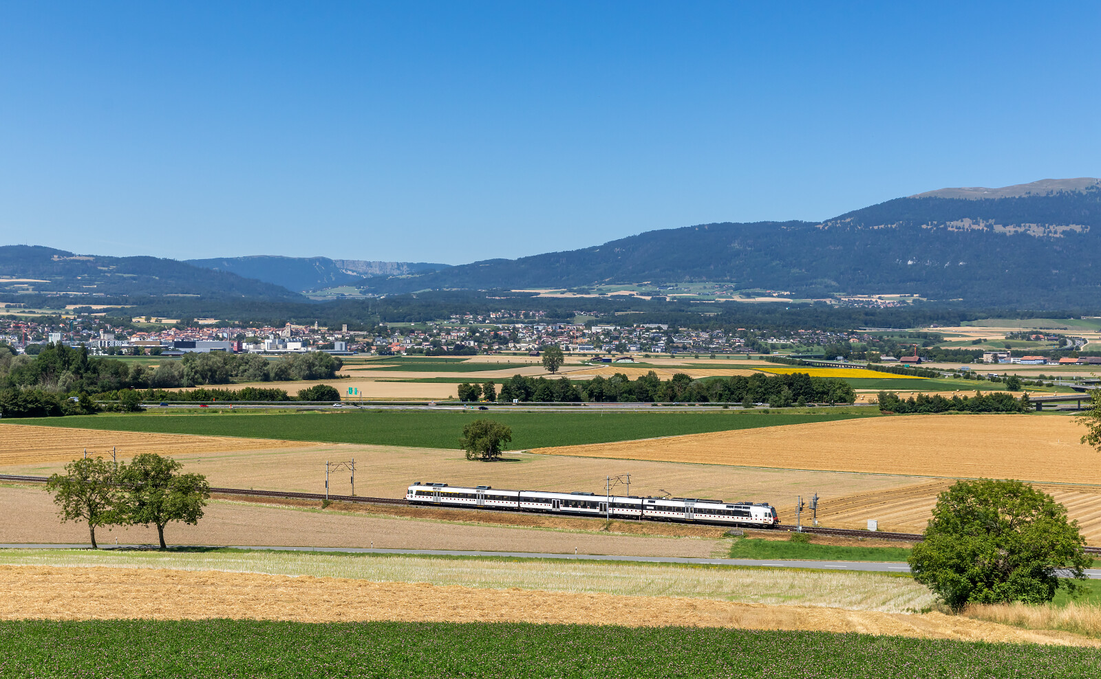 RBDe 560 "Domino" der SBB (Schweizerische Bundesbahnen) zwischen Essert-Pittet und Chavornay, Schweiz
